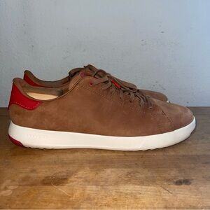 Cole Haan Mens GrandPro Tennis Shoe Size 11.5 M Sneaker Tan Brown Leather Casual